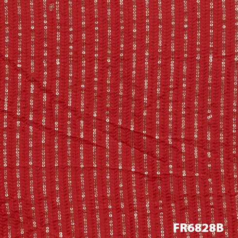 Embroidered Sequins Uppada Silk Fabric-Fr6828